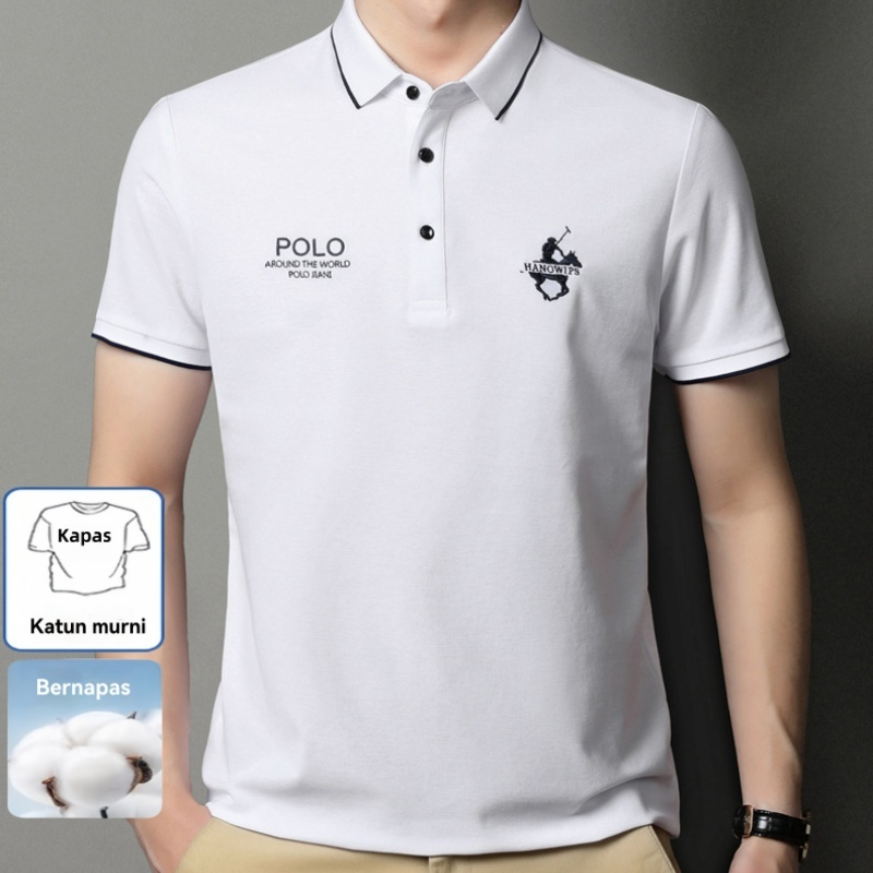 baju kaos polo pria Kemeja POLO pria yang dapat menyerap keringat baju kaos katun pria Atasan Pria