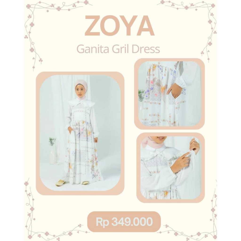 Ganita Girl Dress Zoya: Gamis Anak Zoya