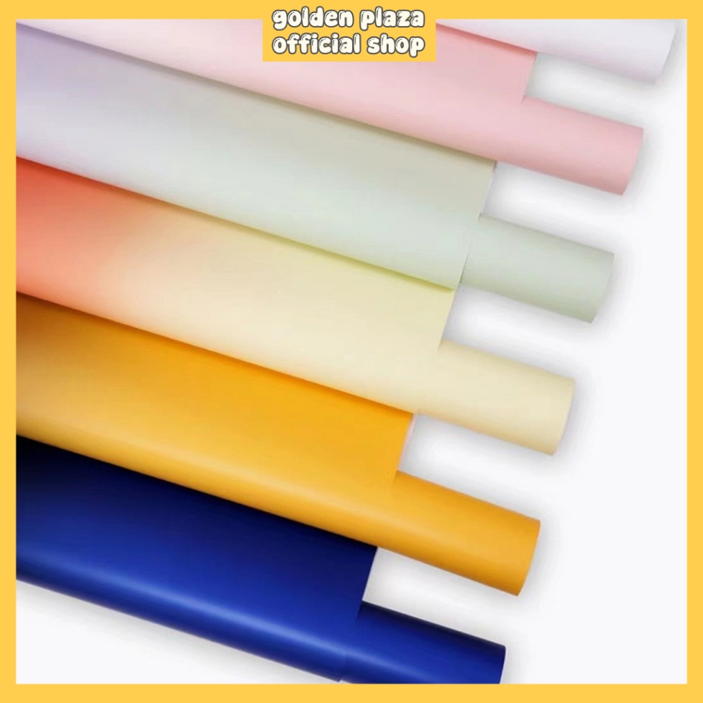 

20 LEMBAR Kertas Buket Bunga Flower Wrapping Gradasi Warna Cellophane Solid Warna KB6183