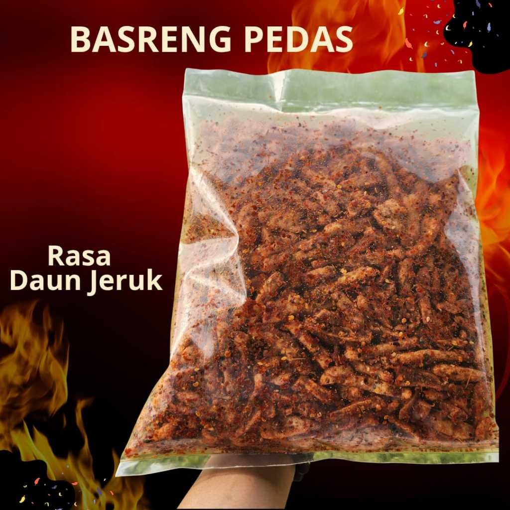 

Basreng Pedas Daun Jeruk viral 1kg Bumbu Melimpah Extra Pedas Daun Jeruk viral
