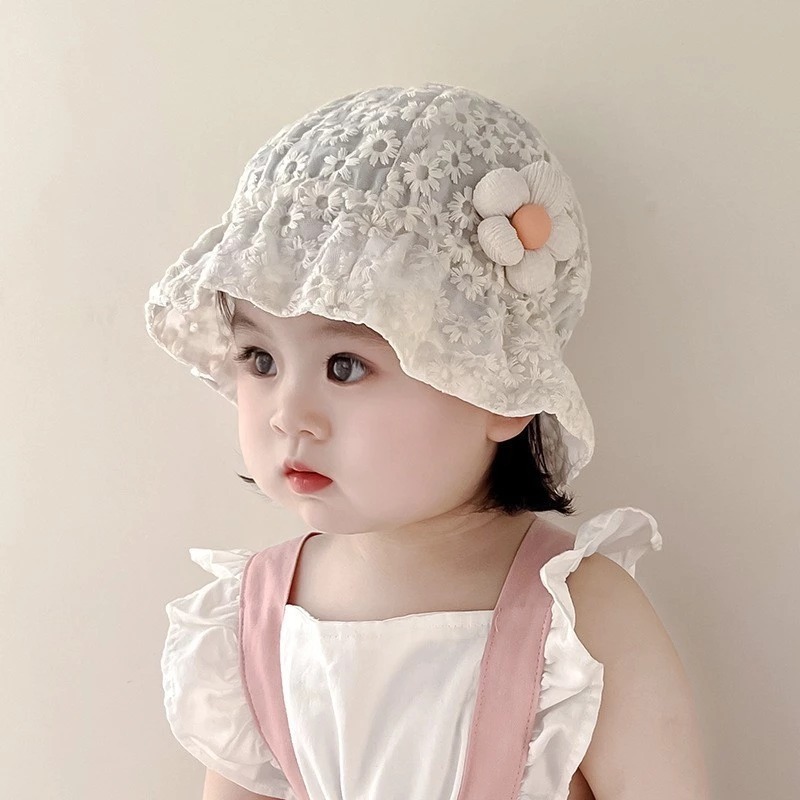 Topi Bayi Bordir Sun Hat Kupluk Bayi  Lucu Topi Cantik Anak Perempuan 5 Bulan 2 Tahun Instagramable