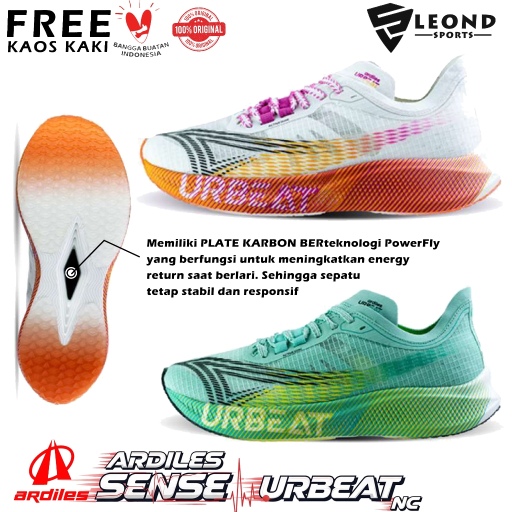 New Sepatu Running Plat Karbon Ardiles Sense Urbeat NC Sepatu Lari Long Run Race Ardiles Sense Urbea