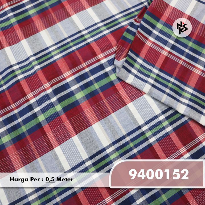 Nakusa Kain Katun Combed Premium Motif Kotak Salur Benang Warna