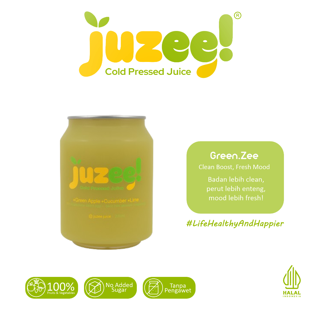 

JUZEE! Cold Pressed Juice/Jus 100% Buah dan Sayuran - GreenZee 250ml
