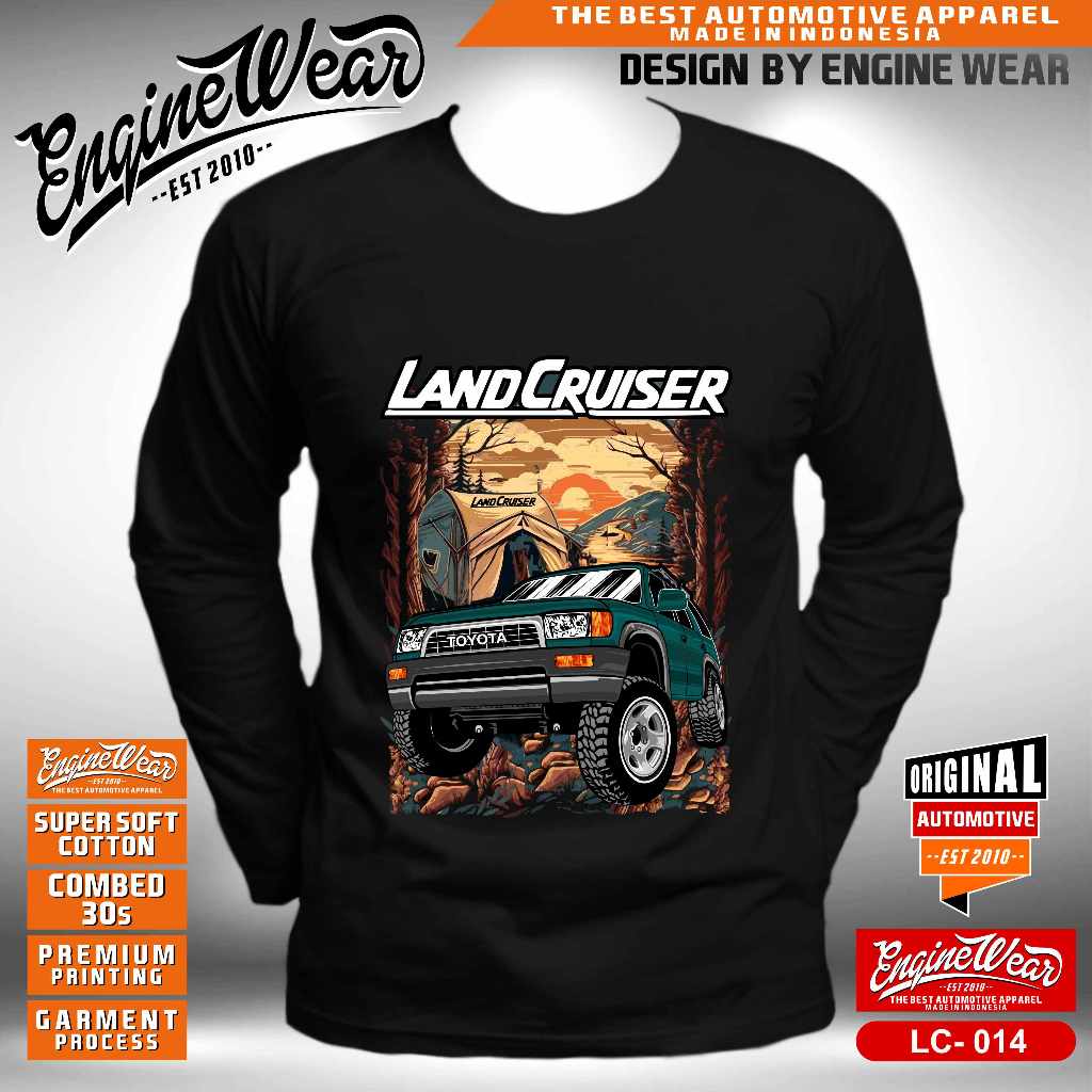 Kaos Land cruiser vx80 Baju Offroad Tshirt Mobil Hardtop Jeep 4x4 4WD otomotif LC vx80 hj