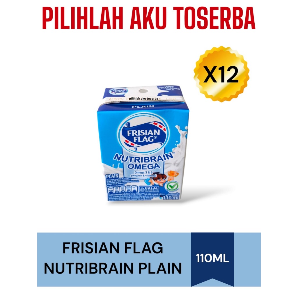 

Susu Frisian Flag NUTRIBRAIN PLAIN 115 ml MENJADI 110 ML - ( HARGA 12 pcs )
