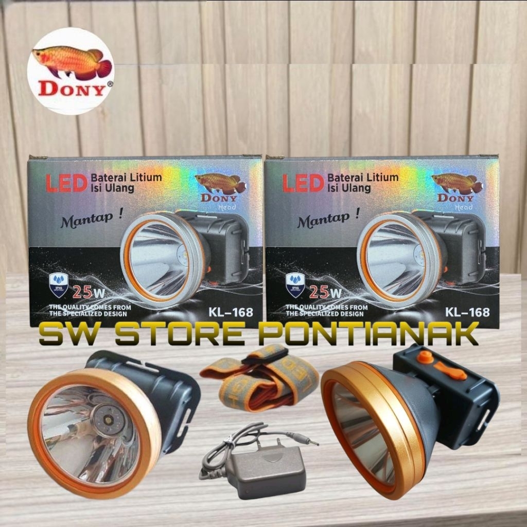 DONY KL-168 / SENTER KEPALA DONY LED 25 WATT KL 168 MANTAP / HEADLAMP RECHARGEABLE DONY LED / DONY S