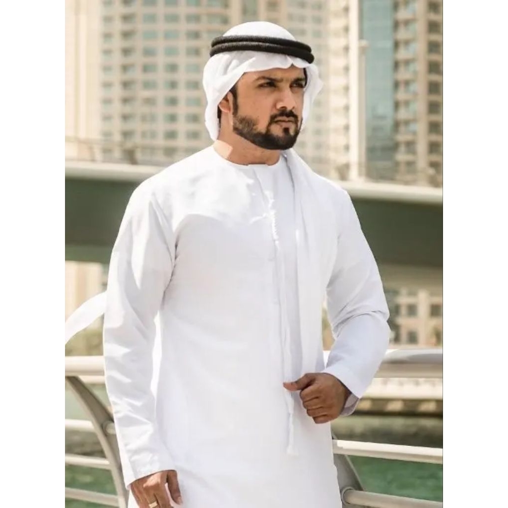 jubah OMANI Putih Import Premium