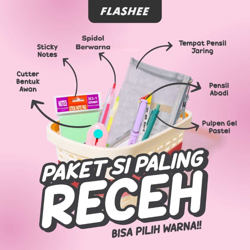 

Flashee Paket Alat Tulis Tempat Pensil Tip-ex Pulpen Lengkap Back To School Tempat Pensil Set