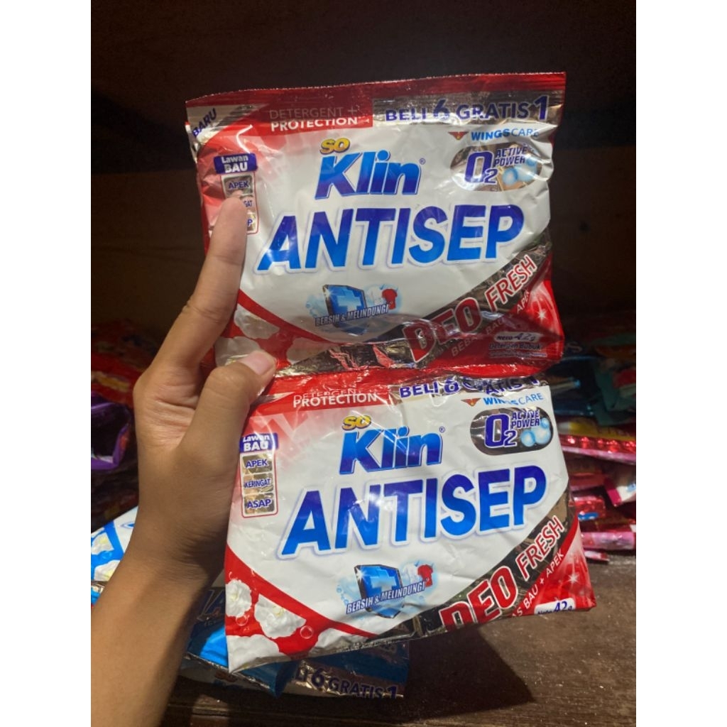 SoKlin ANTISEP Pembersih Detergen Bubuk Renceng (1renceng isi 6)