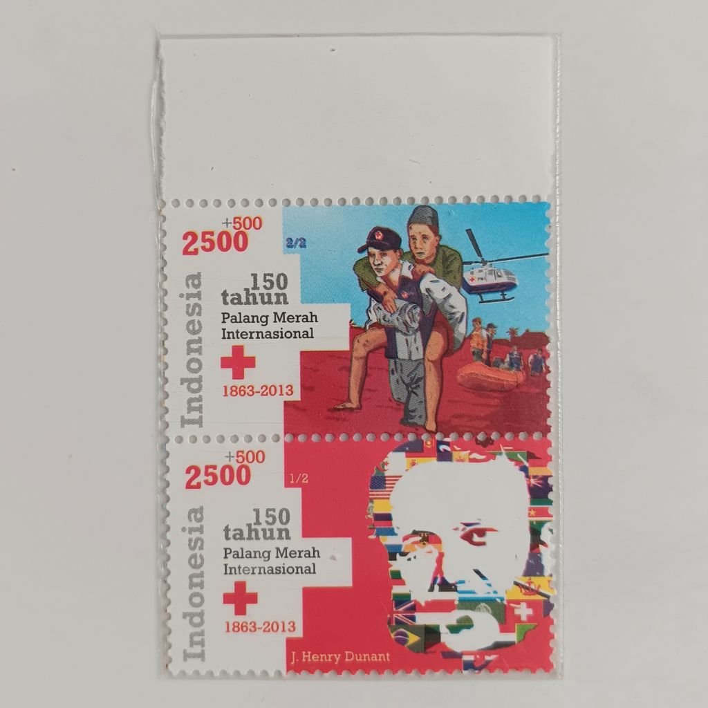 

(OG) Perangko Indonesia 2013 150 Tahun Palang Merah Internasional Set Lengkap 2 pcs Mint Se-tenant