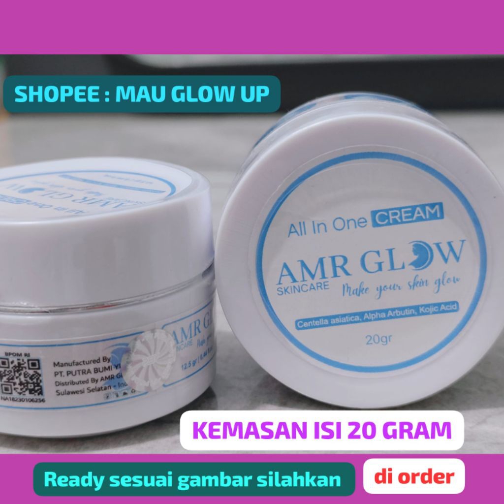 CREAM AMR All IN ONE 20 GR GLOW SKINCARE  [ KEMASAN BARU ] 2027