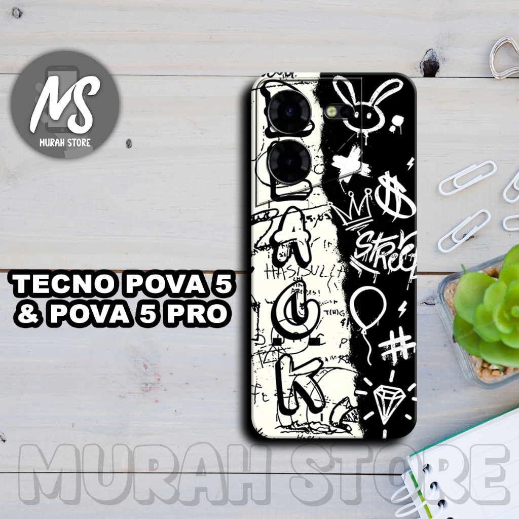 Softcase Karet TECNO POVA 5 & POVA 5 PRO/MS33/Motif GRAFITI/Case TECNO POVA 5 PRO/Silikon TECNO POVA