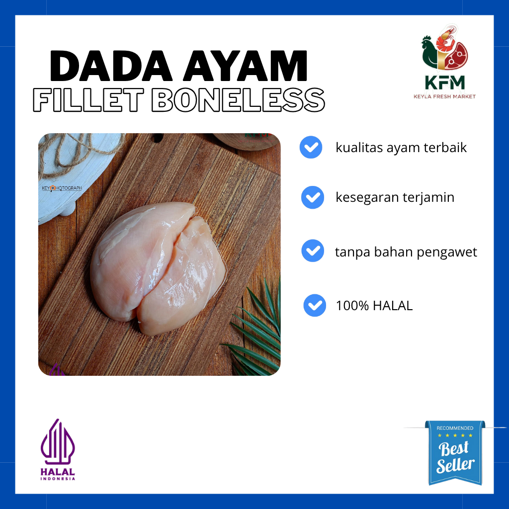 

[KFM] Dada Ayam Fillet (Tanpa Tulang/Boneless) 1kg Termurah
