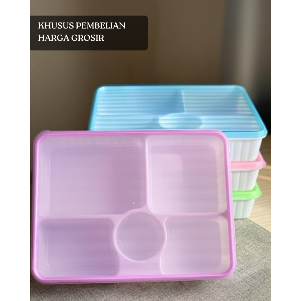 KHUSUS PEMBELIAN GROSIR Kotak makan 5 sekat Lunch Box Ginza/Tempat Makan Anak/kotak Catering/Rantang