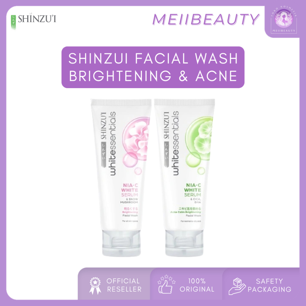 SHINZUI Whitessentials Facial Face Wash with Gentle Texture | Sabun Wajah Brightening & Acne Care
