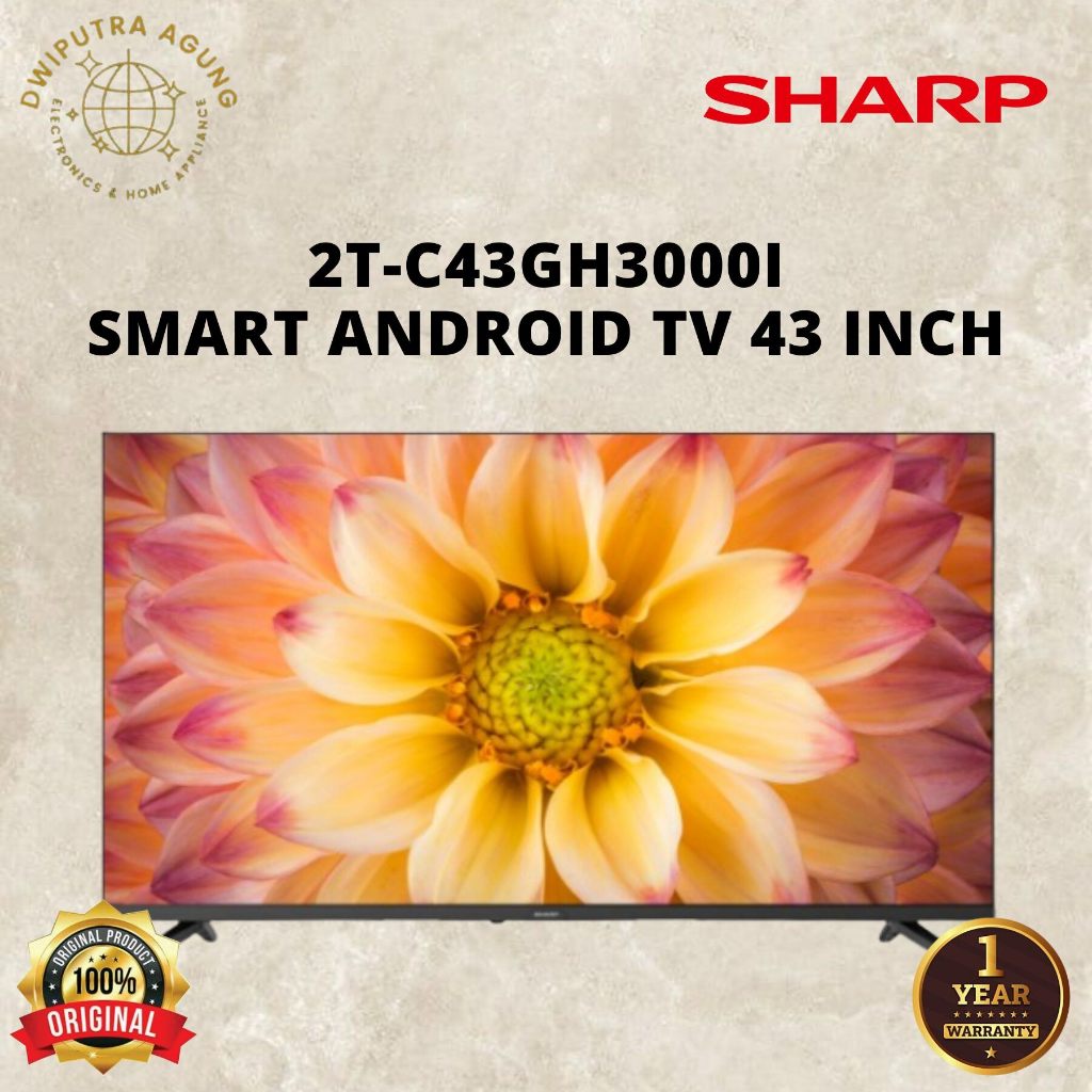 SHARP SMART ANDROID TV 43 INCH  2T-C43GH3000i LED TV / 43" 2TC 43GH3000i / 43GH