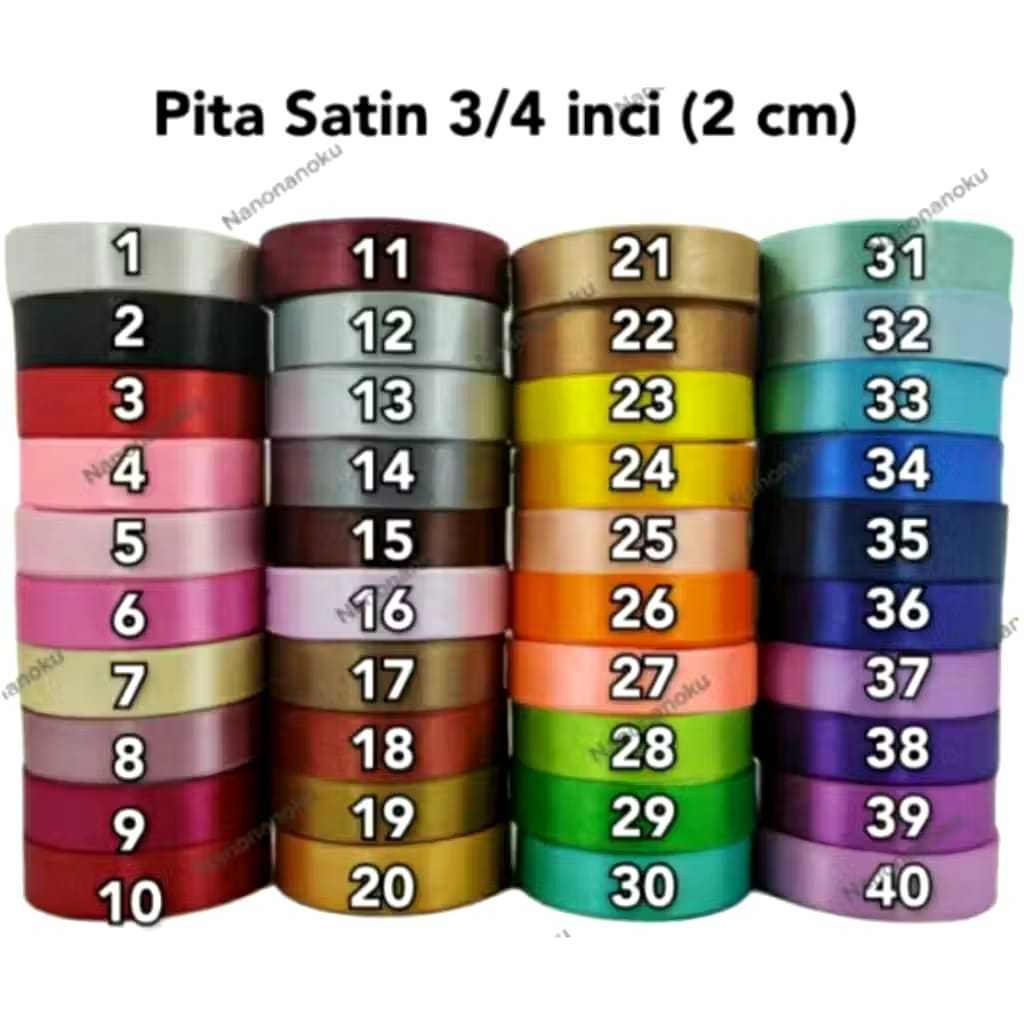 

Pita Satin Kain 3/4 inch 2 cm Per GLG/ROL
