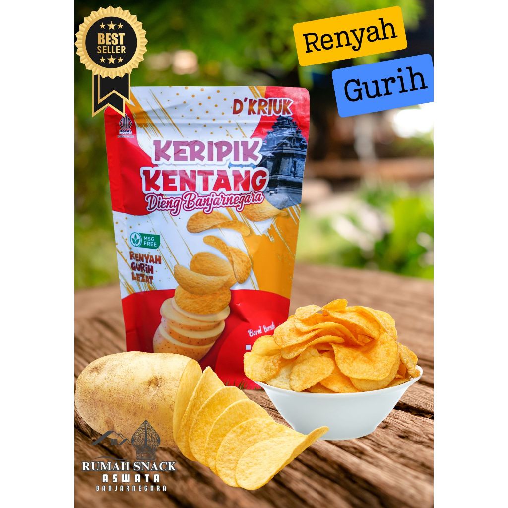 

D kriuk - keripik kentang - keripik kentang asli Dieng Banjarnegara - Keripik - Aswatabara