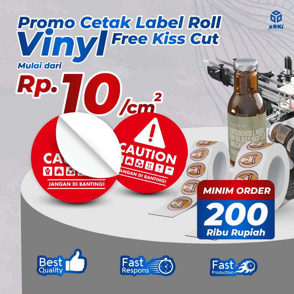 

Stiker Label Roll Custom Vinyl Anti Air | Free Cutting | Cetak Logo / Produk – ERKI PRINTING