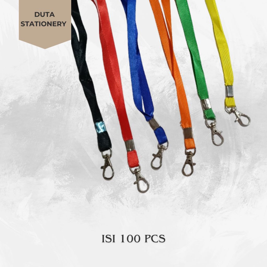 

100 PCS TALI GANTUNGAN ID CARD // TALI LANYARD CANTOL BESI