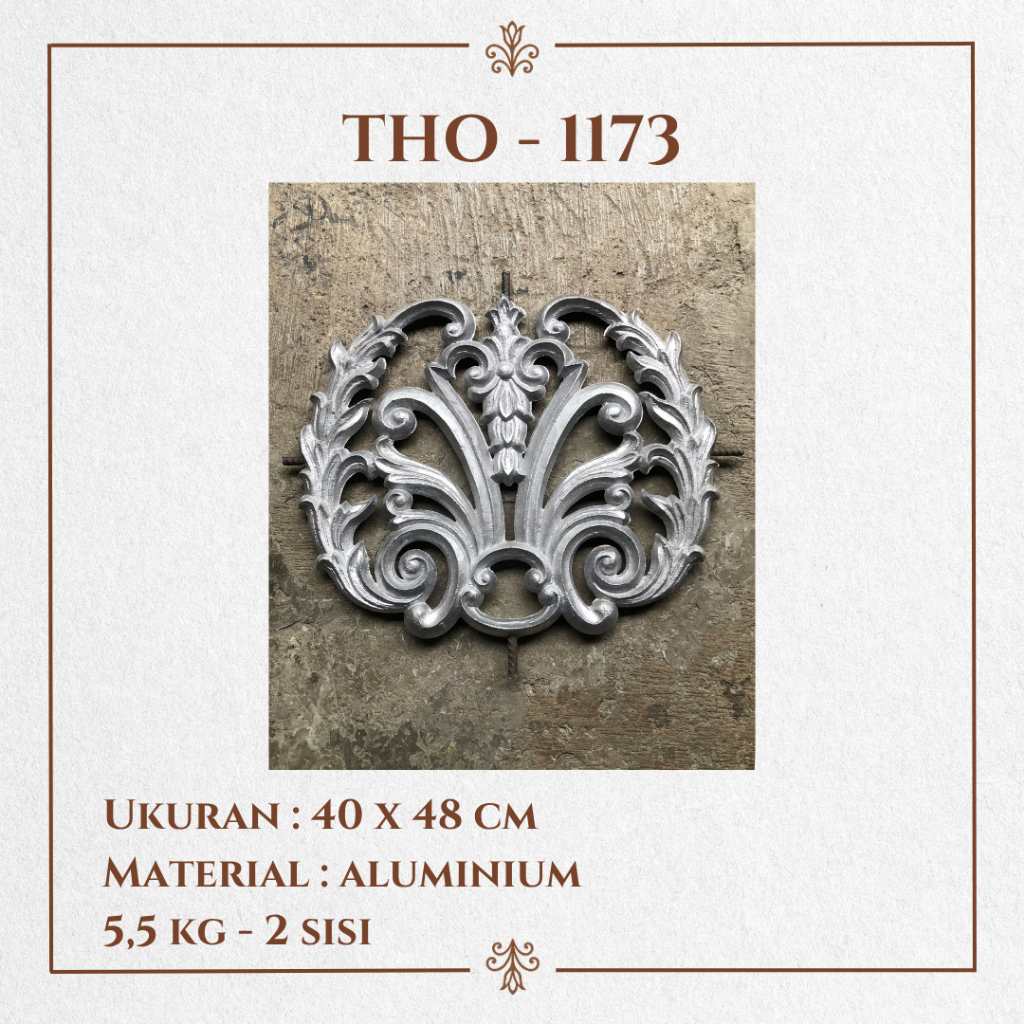 Tempa Haus / THO - 1173 / Ornamen Kembang Besi Tempa / Ornamen Pagar Besi Klasik Mewah / Aksesoris B