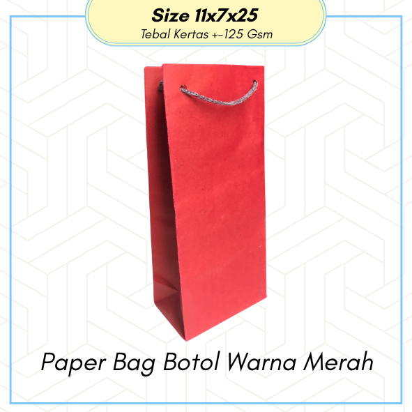 

PAPER BAG BOTOL MERAH POLOS MURAH UKURAN 11 X 7X 25 / TAS KADO / TAS KERTAS/ PAPERBAG MY BOTTLE/ TAS SOVENIR