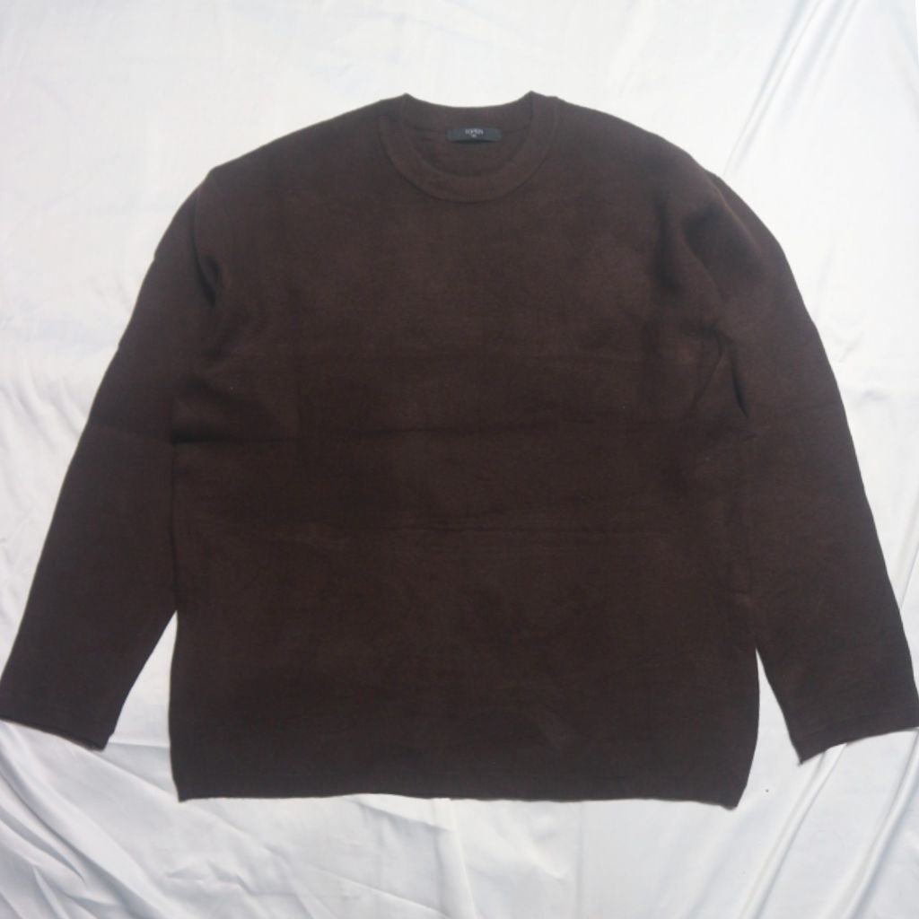 TOPTEN Knit Coklat Mahogany Brown Knitwear Sweater Sweatshirt Crewneck Rajut Wool Jaket