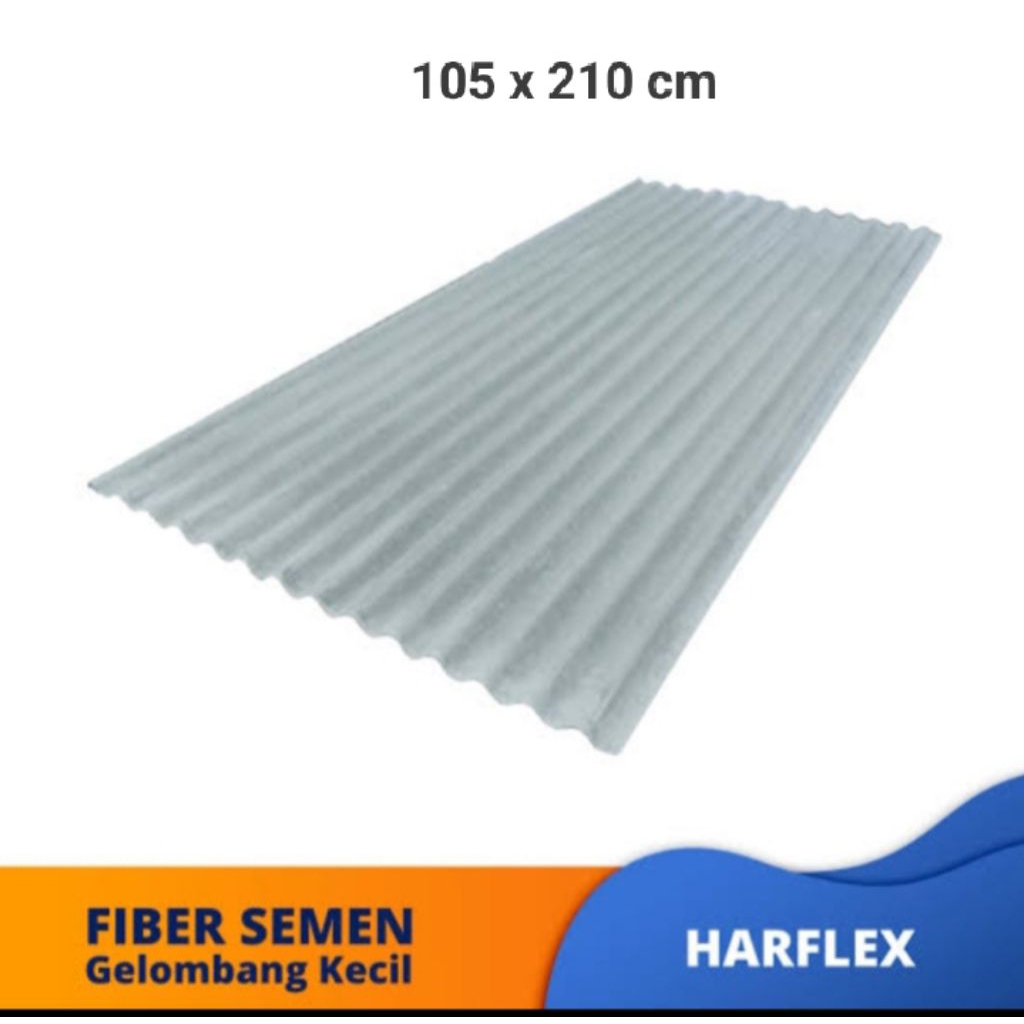 atap asbes gelombang kecil harplek 105 x 210 cm