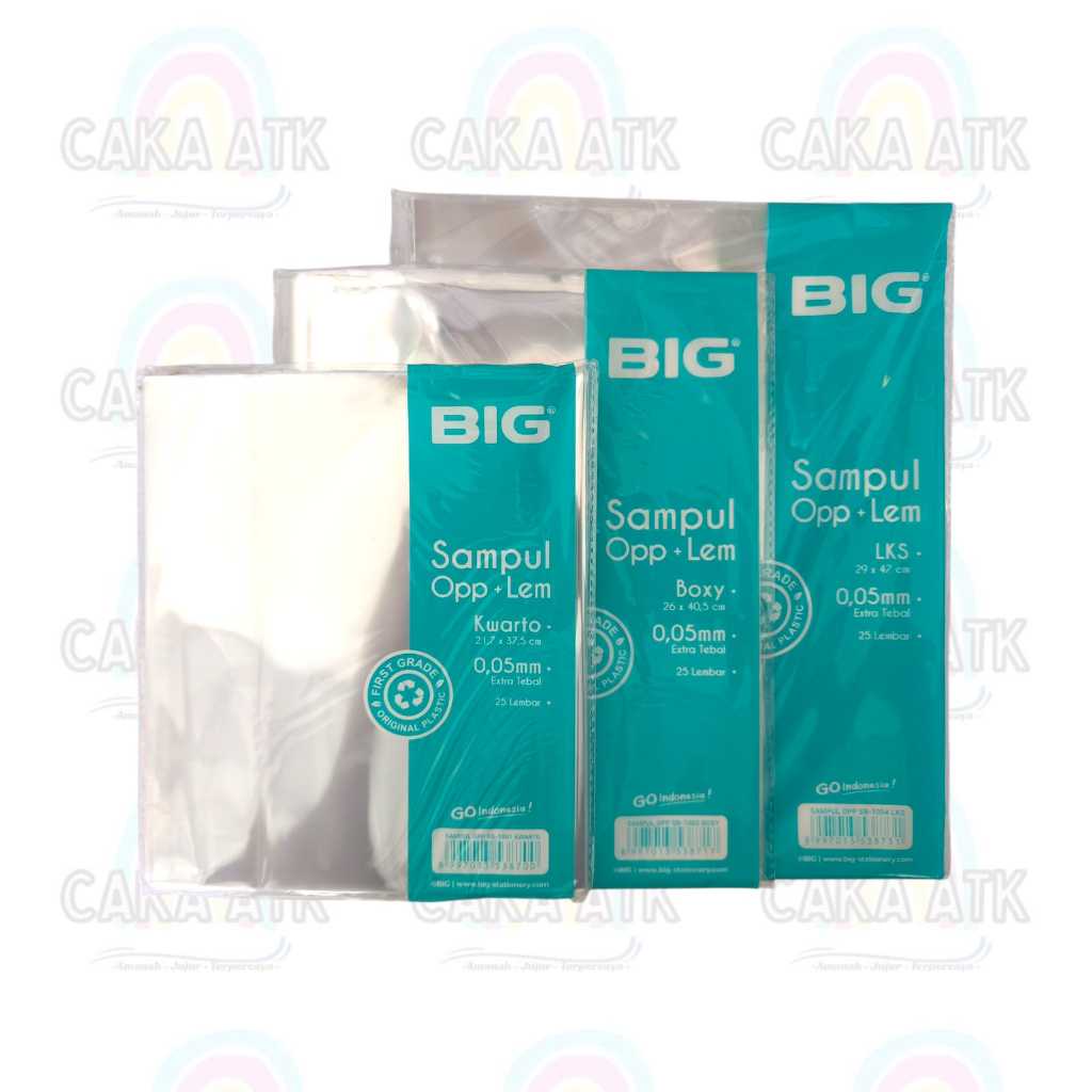 

[ 1 Pak ] Aneka Variasi Sampul OPP Lem Buku KWARTO BOXY LKS Plastik Merk BIG / Extra Tebal 0,05mm