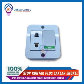 Stop Kontak Plus Saklar Engkel OB (Outbow) VISALUX WARNA PUTIH kualitas bagus