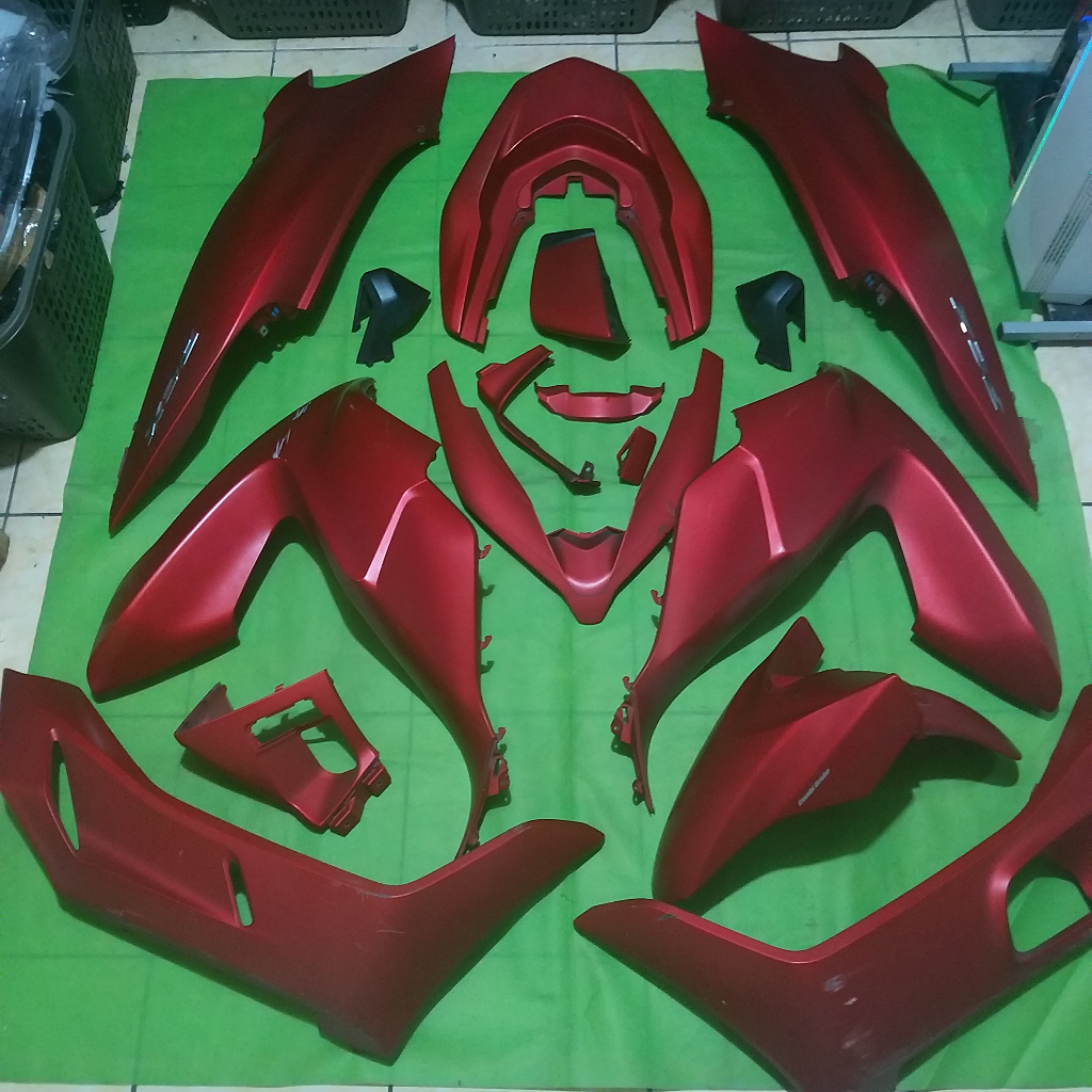 Full Set Body Halus Honda PCX 150 K97 Merah Doff Original Bawaan Motor Second