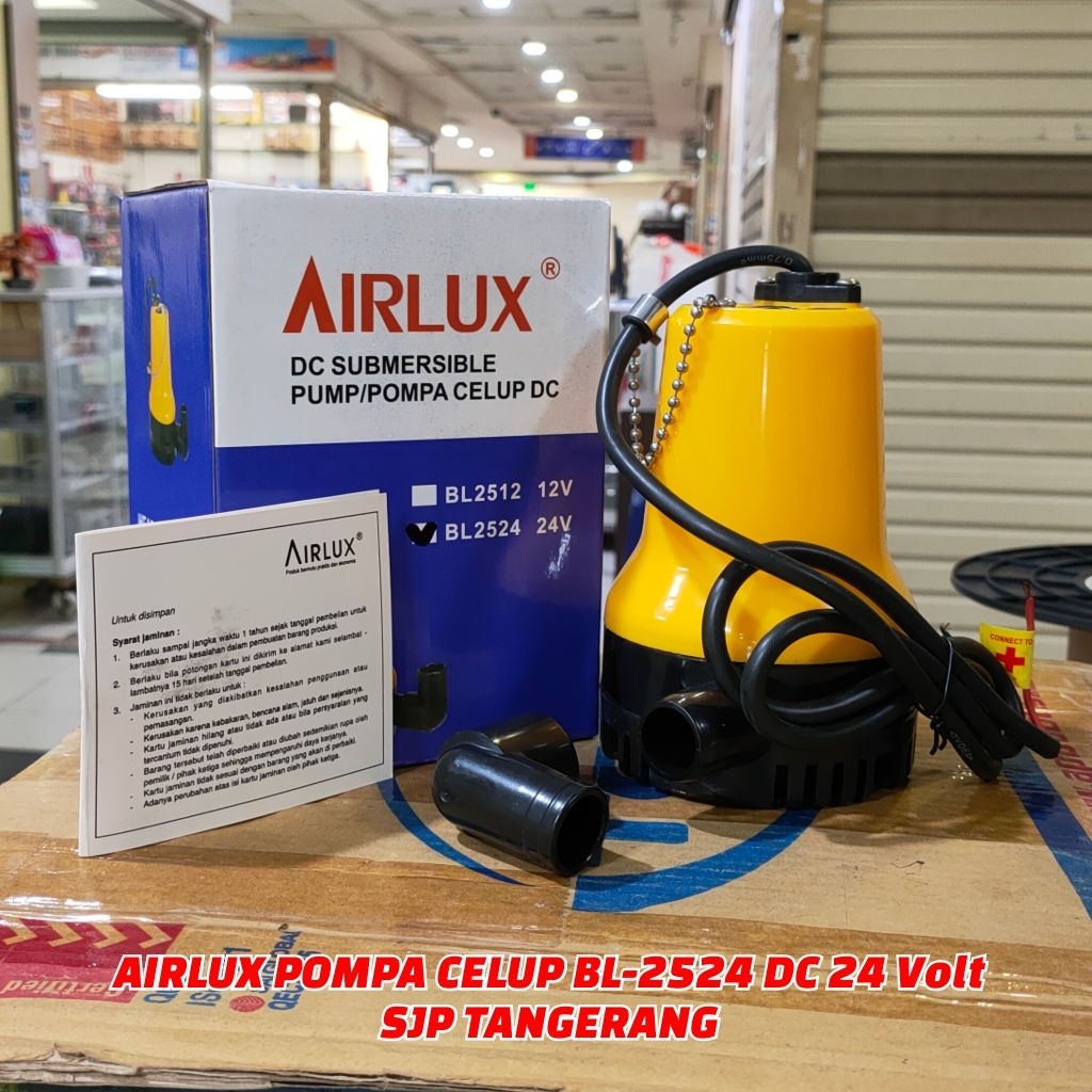 POMPA CELUP AIR BERSIH AIRLUX BL-2524 ARUS DC 24 VOLT OUTPUT 1" / POMPA CELUP ARUS DC-24 VOLT AIRLUX