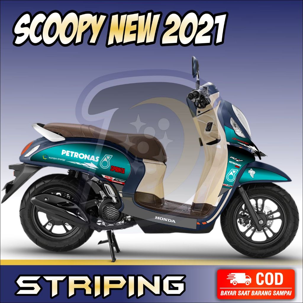 Striping Lis Honda Scoopy 2021 Stiker Variasi Scoopy 2021 Petronas