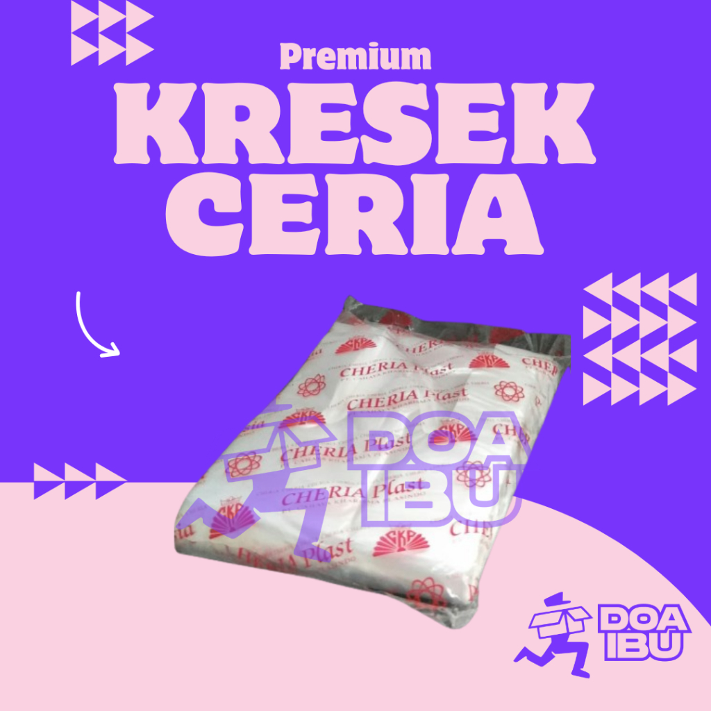 [1 ikat] kantong kresek merk ceria warna pink orange merah / kresek ceria pink orange merah ukuran 1