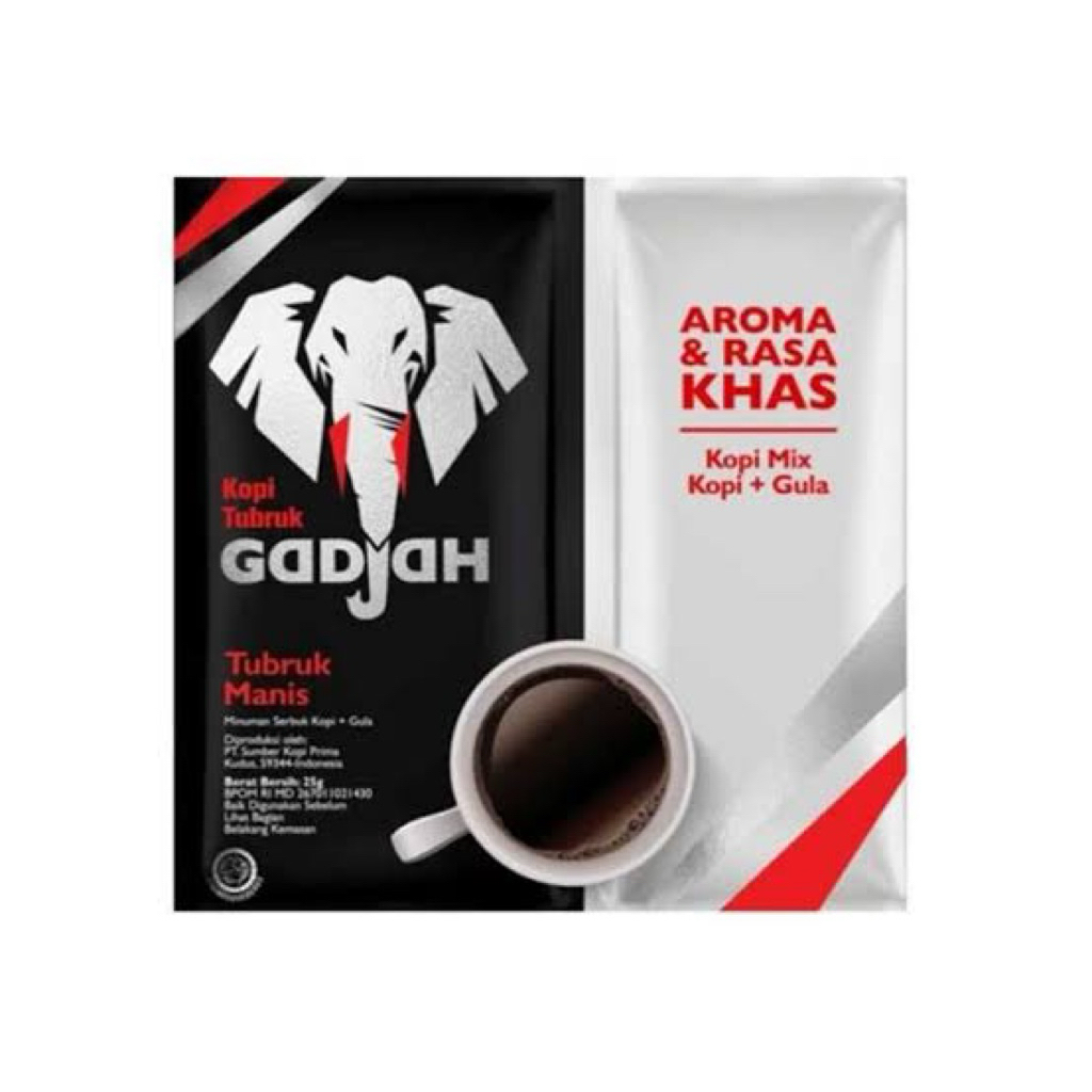 Kopi Gajah Gula Pisah / 1 Renceng / 10 Dus