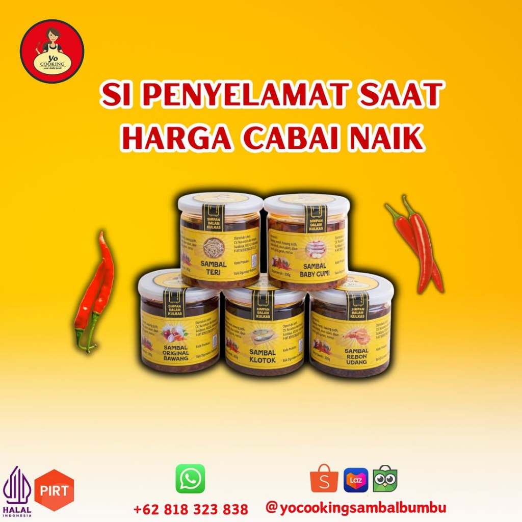 

Sambal Botol Praktis Khas Nusantara Asli Uleg Instan Tahan lama Tanpa Pengawet Siap Saji