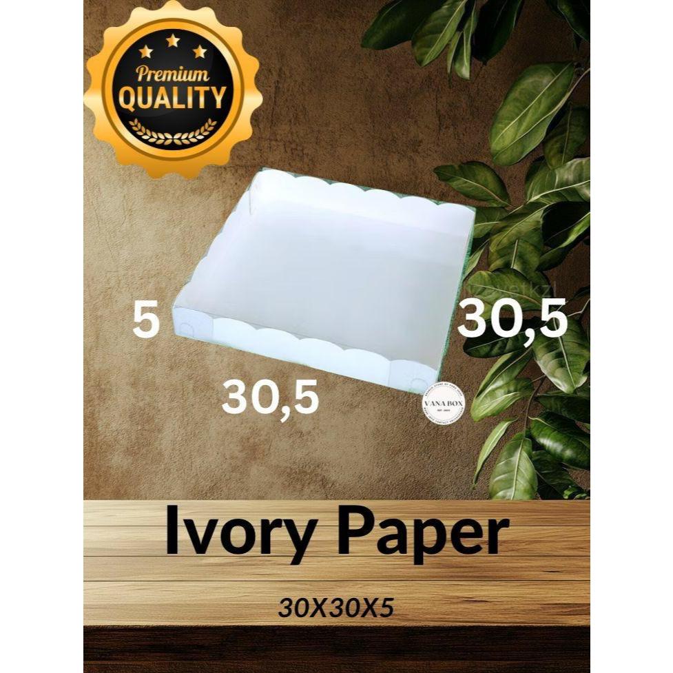 

BOX MIKA PUTIH - DUS IVORY - KOTAK BROWNIES 30x30x5 (ISI : 10 PCS)