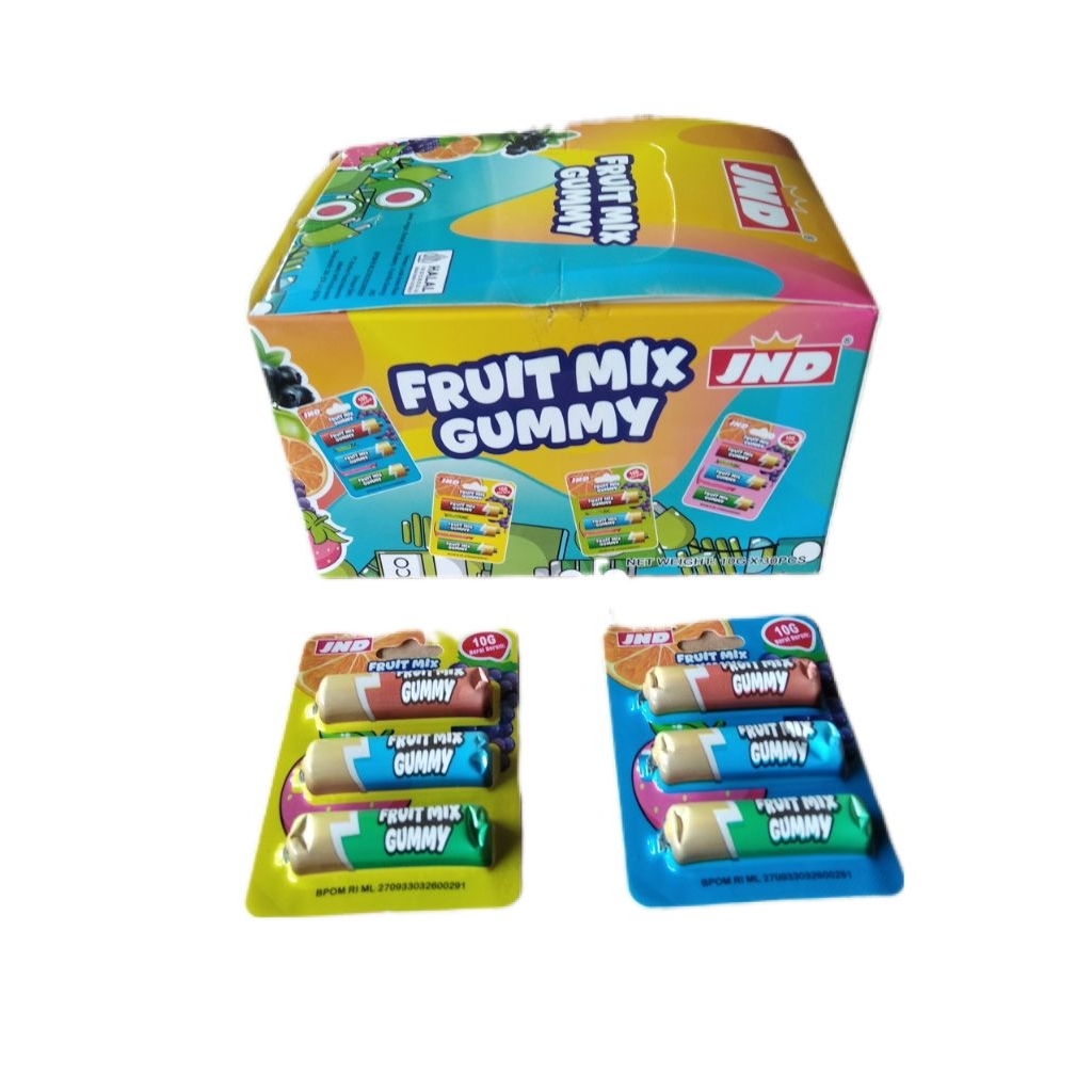 

JND Fruit mix gummy/Permen gummy bentuk batre box isi 30pcs