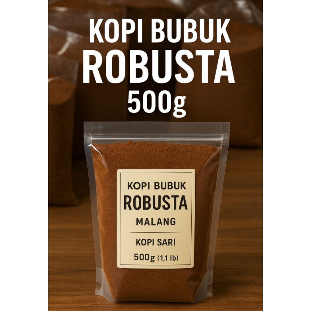 

Kopi bubuk Robusta Kopisari Murni 500gr