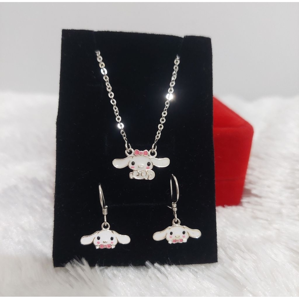 SET Cinamorol Anak Perak Asli 925 - Anti Karat - Perhiasan Anak