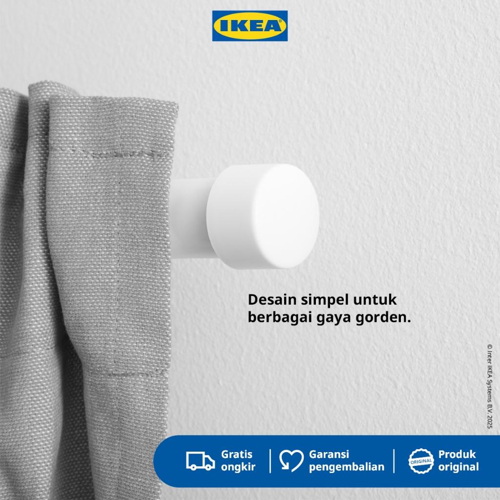 IKEA RAFFIG Finial Penutup Batang Gorden/Jendela Isi 2pcs