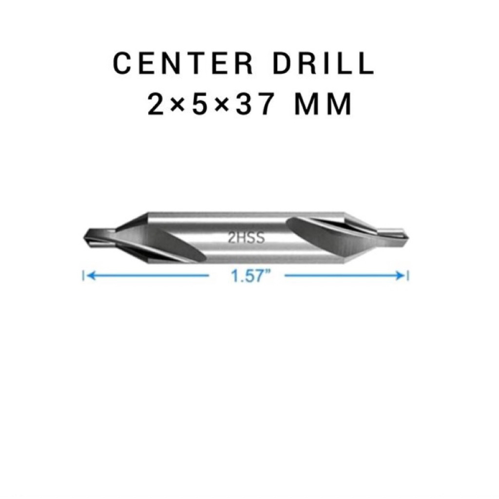 Center Drill Mata Bor Center 2mm Hss Bor center drill 2x5x37mm derajat 60