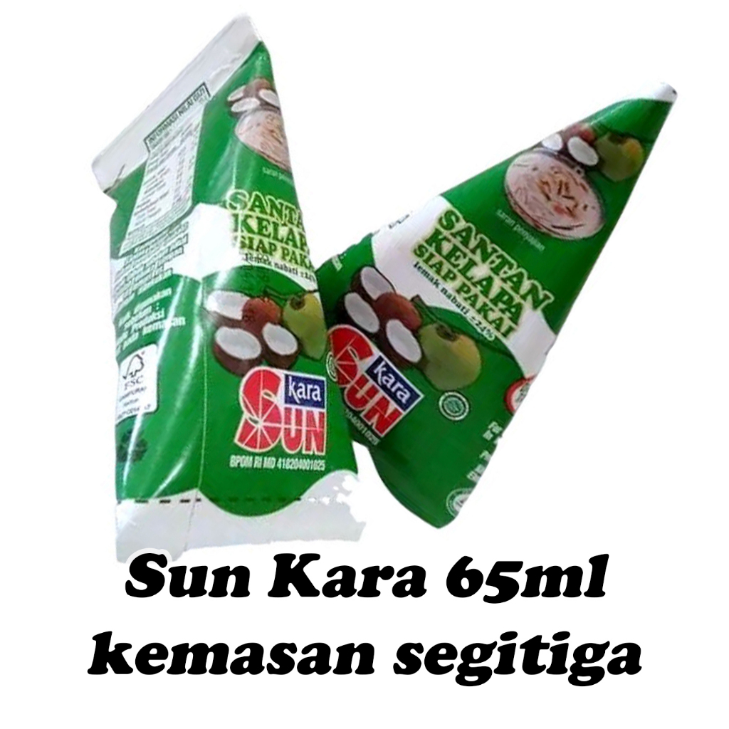 

Sun Kara Santan kemasan segitiga 65ml atau kemasan kotak 200ml