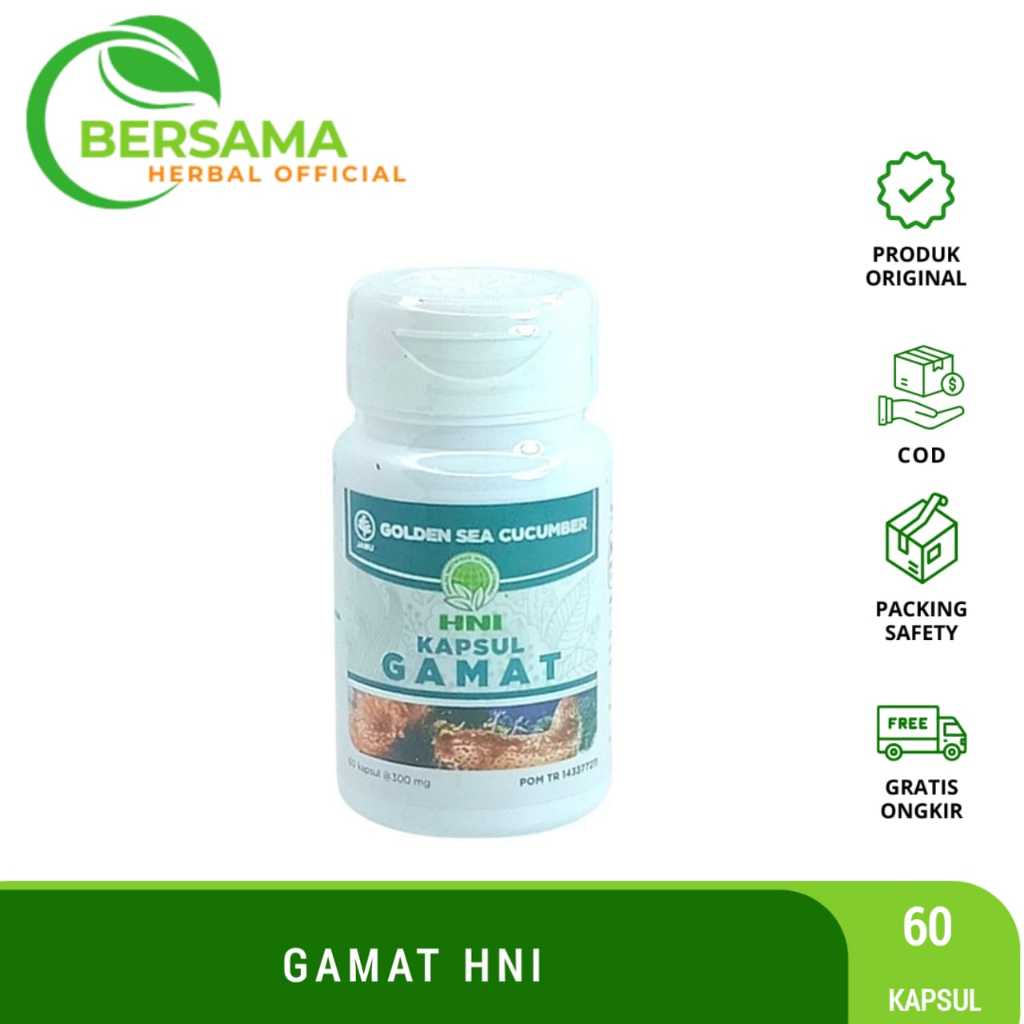 Gamat HNI Golden Sea Cucumber | Gamat Emas Ekstrak Ikan Teripang 60 Kapsul