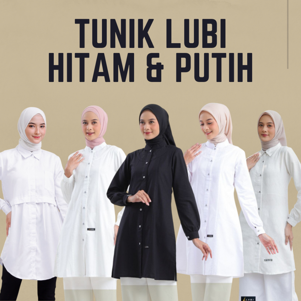 BAJU ATASAN TUNIK HITAM PUTIH SIMPLE BAHAN KATUN ADEM UNTUK WANITA DEWASA REMAJA KEKINIAN BASIC BEST