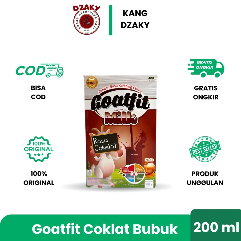

Goatfit Rasa COKLAT | Susu Kambing + Royal Jelly Goat Milk New 200gr SUSU KAMBING ETAWA