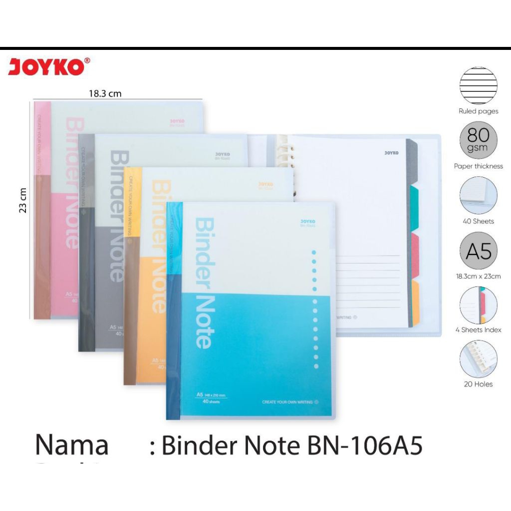 

Map Binder Note Joyko BN-106 A5 (1pcs)