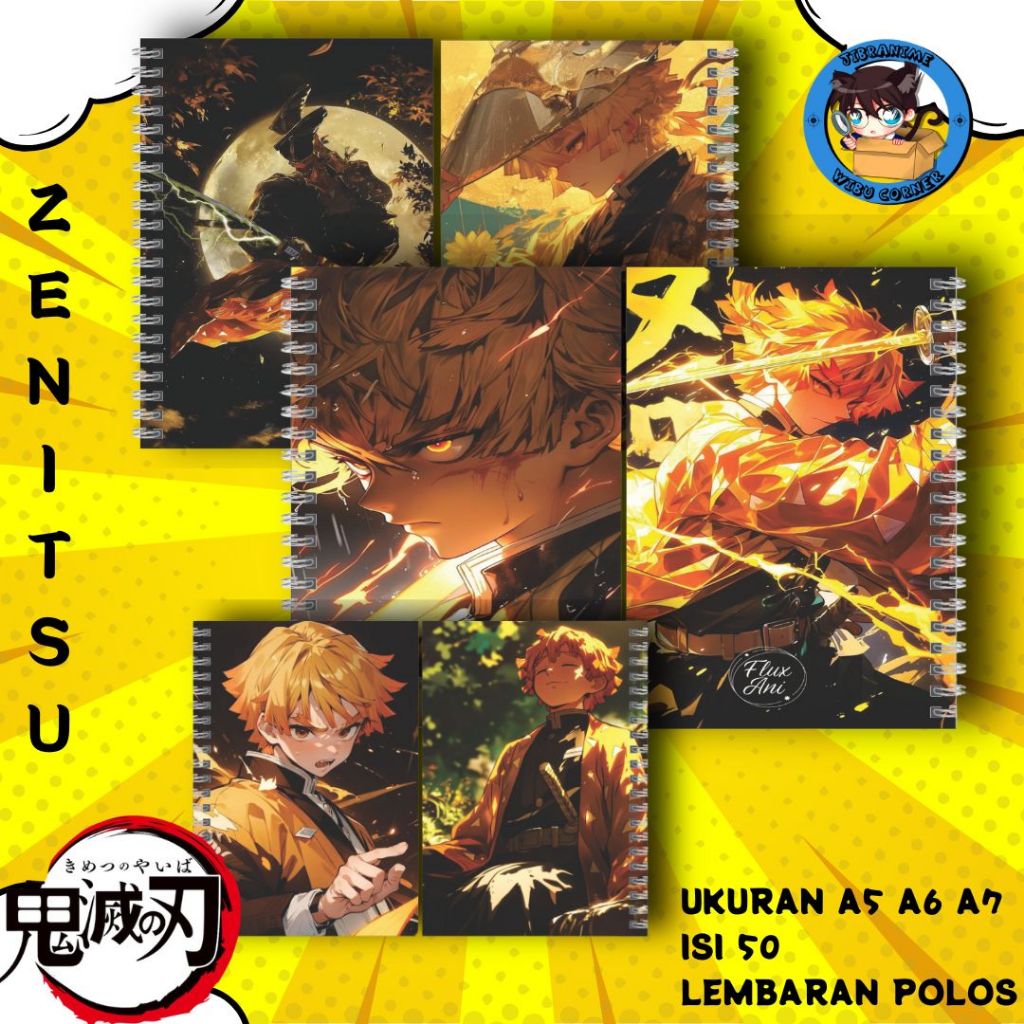 

NOTE BOOK ZENITSU KIMETSU NO YAIBA / NOT BOOK ANIME KIMETSU NO YAIBA ZENITSU