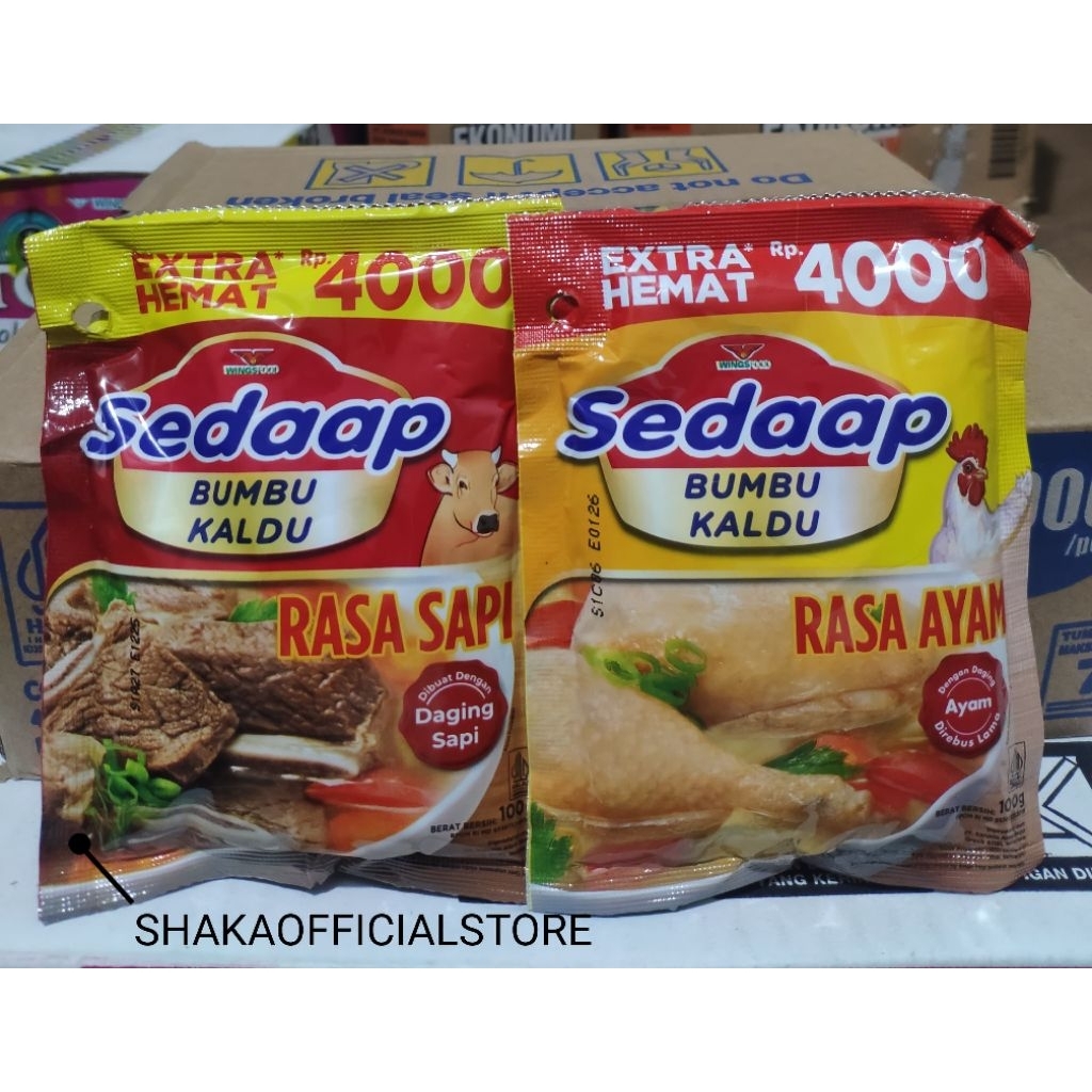 

Sedap Bumbu Kaldu Rasa Sapi 100gr 1 Dus Dapat 36pcs
